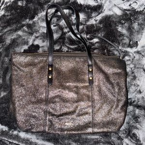 Fossil glitter tote bag
